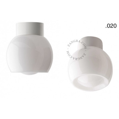 Porcelain lamp with a glass shade light.o.016.c.w.glass020 Zangra