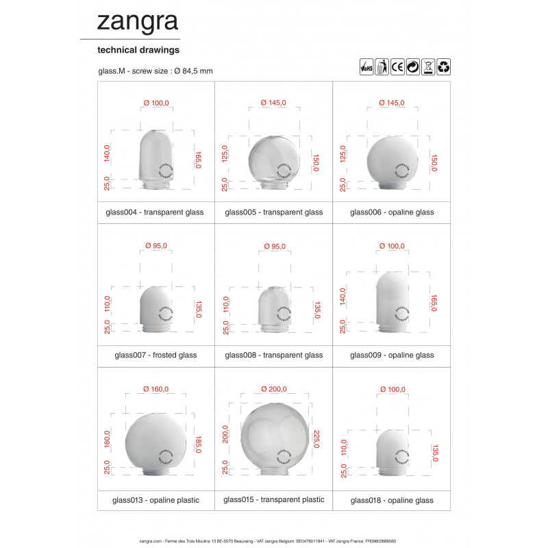 Wall lamp / sconce brass light.o.101.go.glass005Zangra