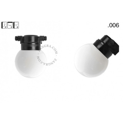 Lampa ścienna ze szklanym kloszem light.o.119.b.glass006 Zangra