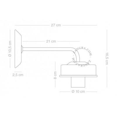 Wall lamp / sconce brass light.o.101.b.glass018 Zangra