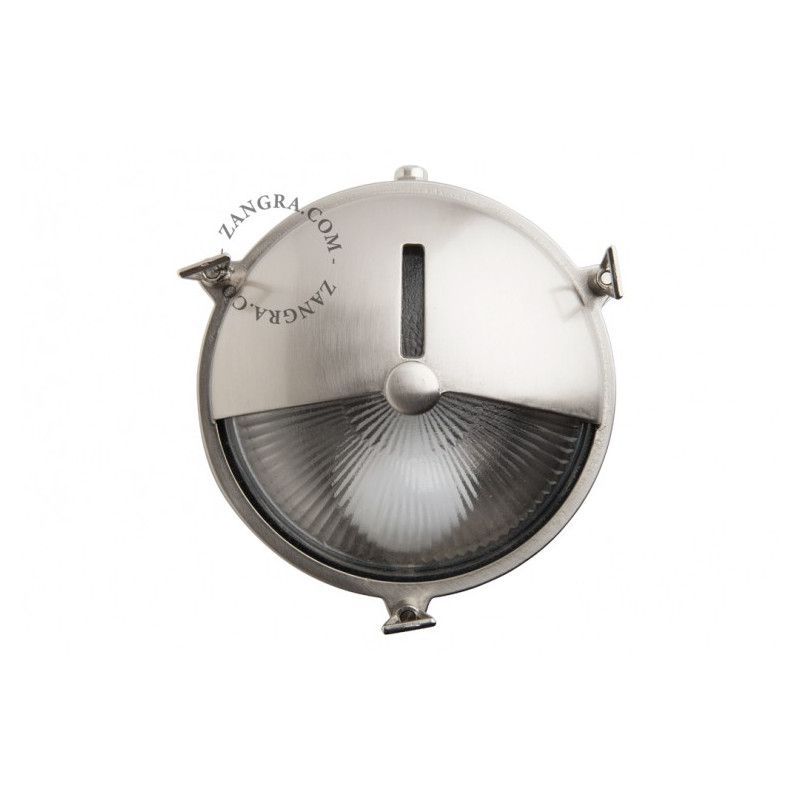 Lampa ścienna, oprawa mosiężna niklowana, grodziowa light.o.069.002 Zangra