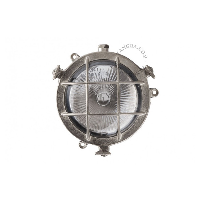 Wall lamp, nickel-plated - brass 'bulkhead' fixture light.o.083.002 Zangra