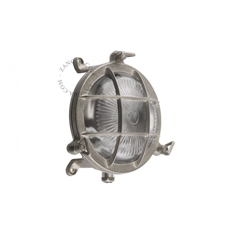 Wall lamp, nickel-plated - brass 'bulkhead' fixture light.o.083.002 Zangra
