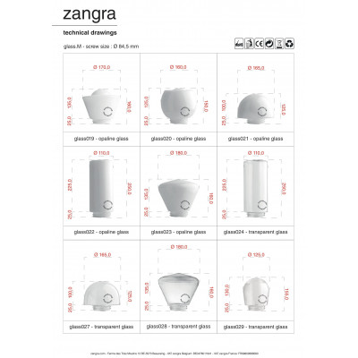 Wall lamp / sconce brass light.o.101.go.glass027 Zangra