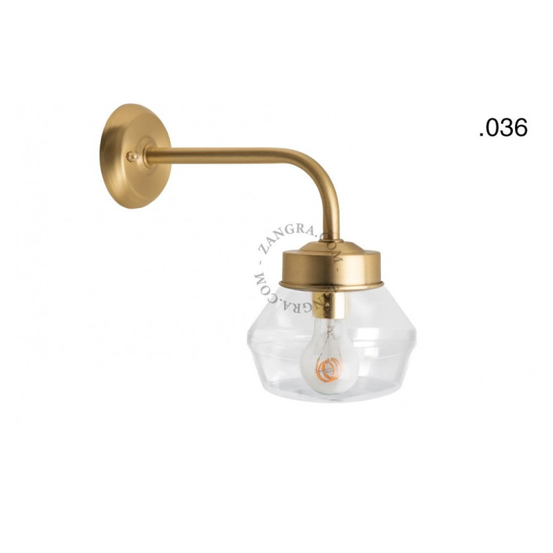 Wall lamp / sconce brass light.o.101.go.glass036 Zangra