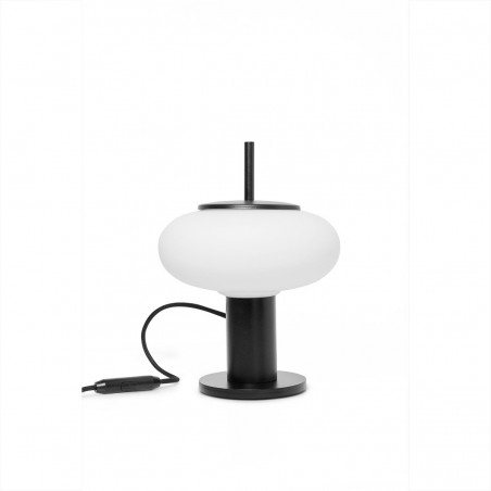 Lampa na stolik TORNI ST czarna lampa stojąca ze szklanym kloszem UMMO