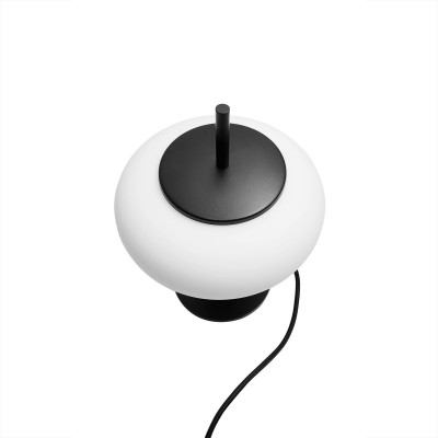 Lampa na stolik TORNI ST czarna lampa stojąca ze szklanym kloszem UMMO