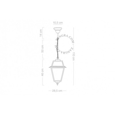 Hanging aluminum lamp - satin glass light.o.114.b.002 Zangra