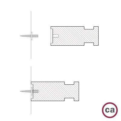 Rolè drewniany uchwyt przewodu ścienny do lampy wiszącej -  czarny chrom Creative Cables