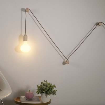 Rolè drewniany uchwyt przewodu ścienny do lampy wiszącej -  czarny chrom Creative Cables