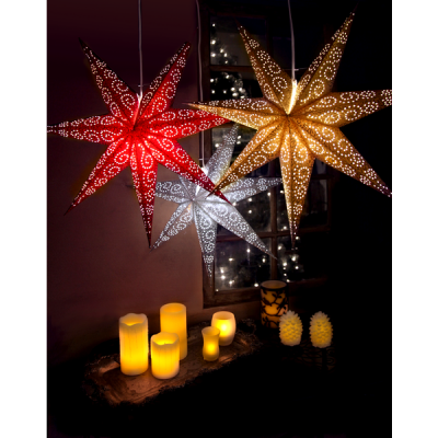 Lamp STAR HANGING PAPER ANTIQUE 236-72 60cm red STAR TRADING