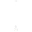 White pendant lamp loft metal line, single hanging on a cable Kolorowe Kable