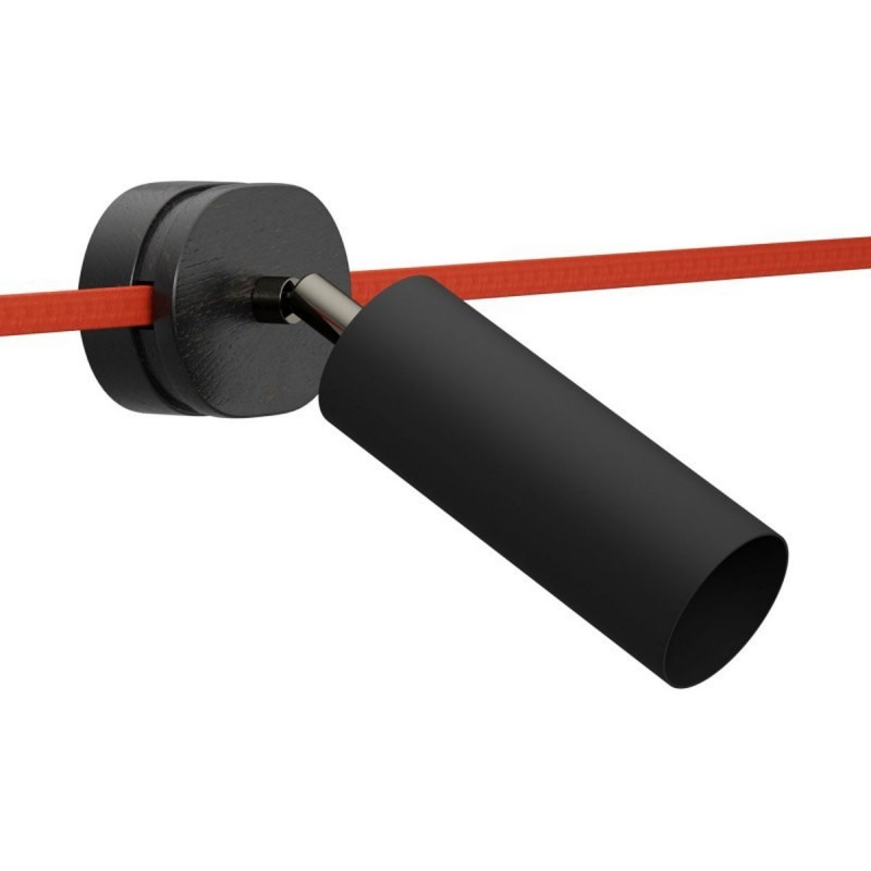 Regulowany reflektor Fermaluce Filè czarny kinkiet z metalową tubą E14 Creative-Cables
