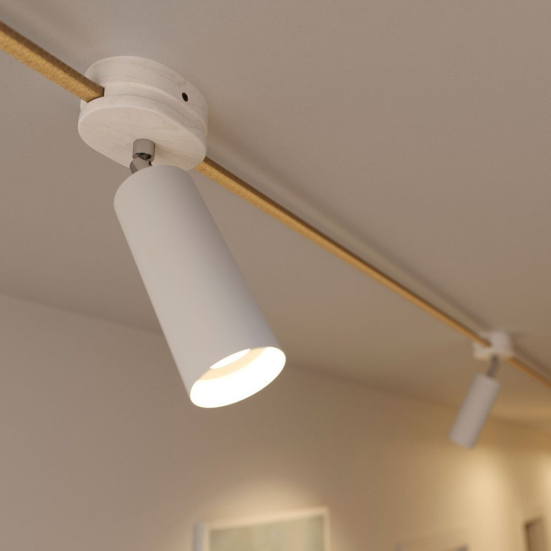 White Fermaluce Filè adjustable spotlight, metal wall light with Tub-E14 Creative-Cables