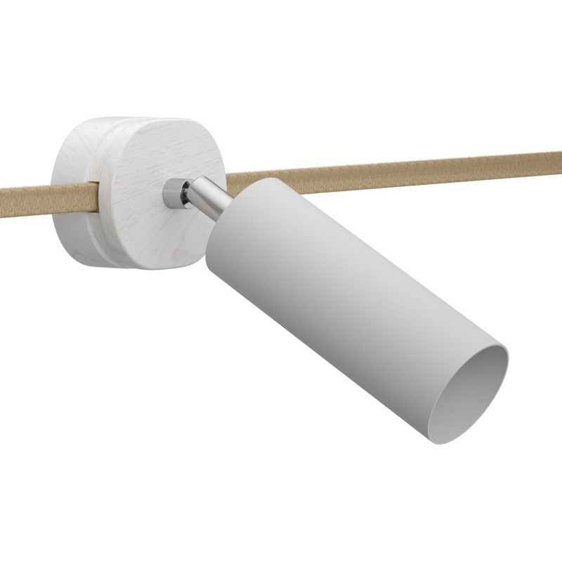 White Fermaluce Filè adjustable spotlight, metal wall light with Tub-E14 Creative-Cables