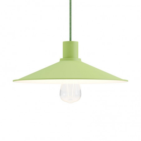 Swing enamelled metal lampshade green  with E27 fitting PAM13VE Creative-Cables