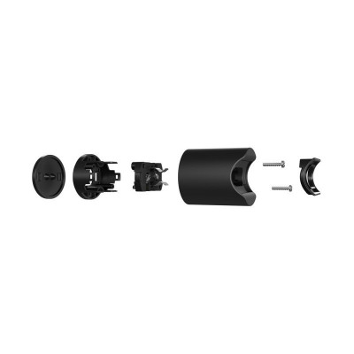Czarna lampa ścienna lub sufitowa Esse14 na żarówkę liniową LED S14d - Wodoodporność IP44 PLS14DPN Creative-Cables