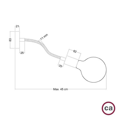 Creative Flex 30 cm wall and ceiling lamp APMFLVBO30VBORM19 Creative-Cables