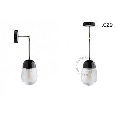 Lampa wisząca / ścienna czarna porcelana light.036.025.b.glass029 E27 Zangra