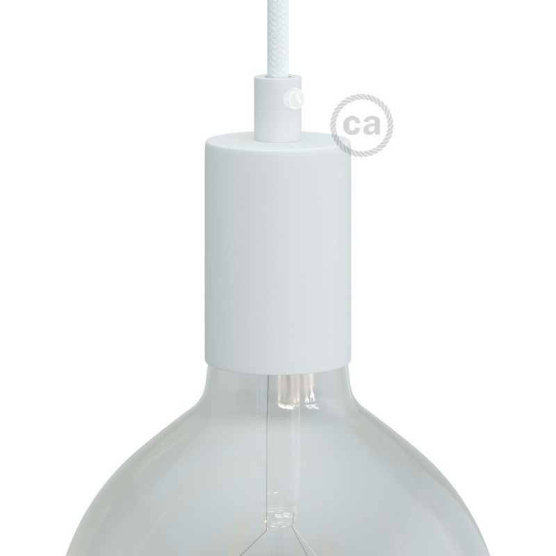 Oprawka lampy metalowa biały mat, E27 KBM4011VBOTERM Creative-Cables