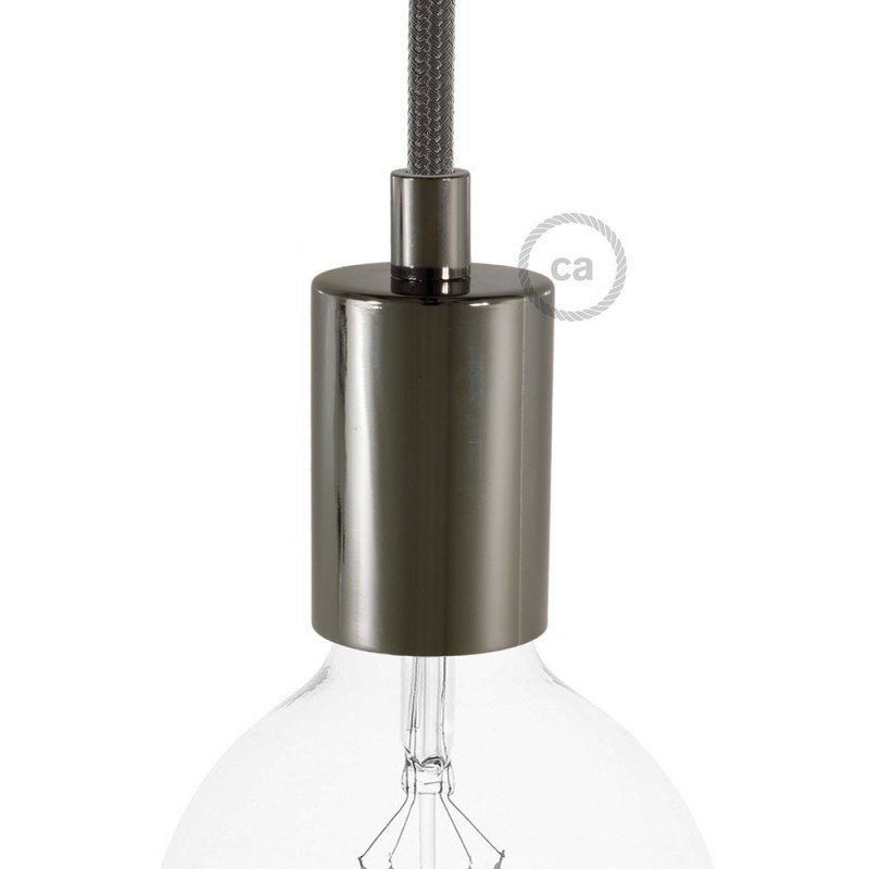 Metal lamp holder, finish black pearl E27 KBM4011BRTERM Creative-Cables