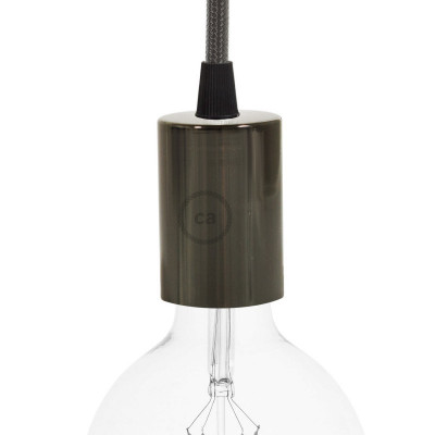 Metal lamp holder, finish black pearl E27 KBM4011BR Creative-Cables