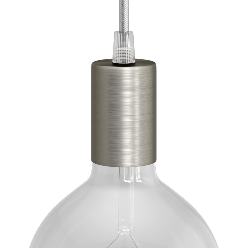 Metal lamp holder, finish brushed titanium E27 KBM4011TIS Creative-Cables