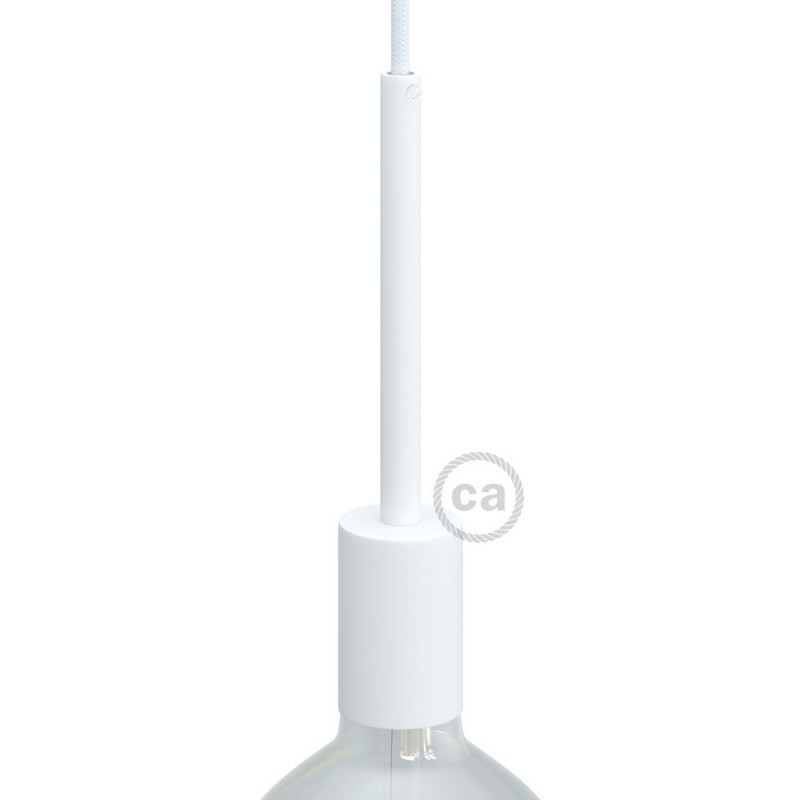 Oprawka lampy metalowa biały mat, E27 z zaciskiem kablowym 15cmKBM4011VBOTERM Creative-Cables