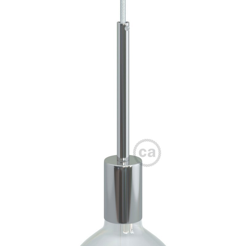 Oprawka lampy metalowa chrom, E27 z zaciskiem kablowym 15cm KBM4011CRTERM5 Creative-Cables