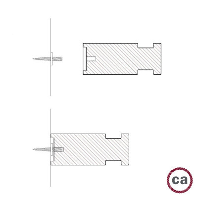 Rolè drewniany uchwyt przewodu do montażu na ścianie lampy wiszącej KPASL03 Creative-Cables
