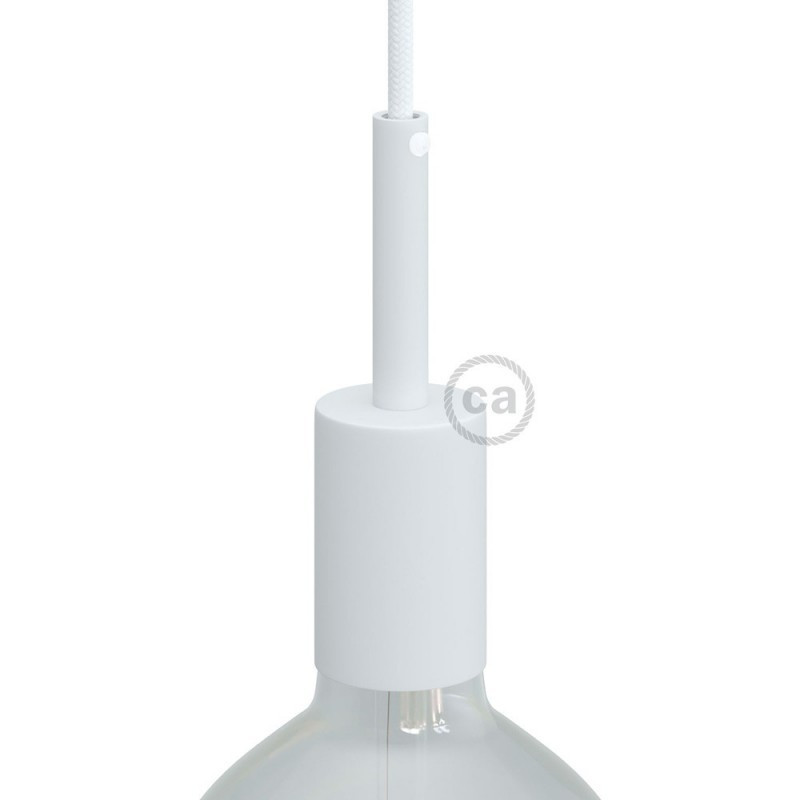 Oprawka lampy metalowa biały mat, E27 z zaciskiem kablowym 7cm KBM4011VBOTERM4 Creative-Cables