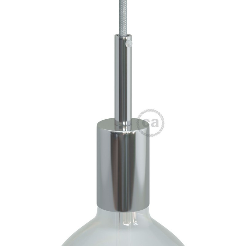 Oprawka lampy metalowa chromowana, E27 z zaciskiem kablowym 7cm KBM4011CRTERM4 Creative-Cables