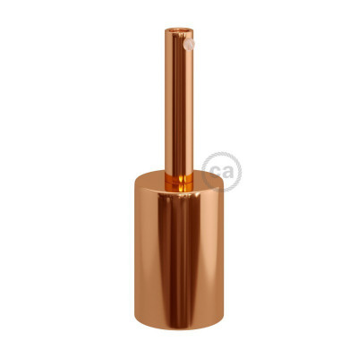Cylindrical metal E27 lamp holder kit with 7cm cable clamp, copper KBM4011RATERM4 Creative-Cables