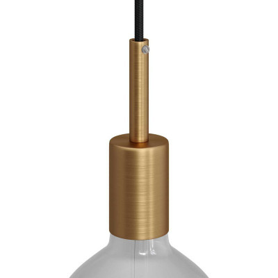 Cylindrical metal E27 lamp holder kit with 7cm cable clamp, Brushed bronze KBM4011OTSTERM4 Creative-Cables