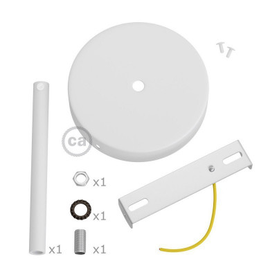 Cylindrical metal ceiling rose kit with 15 cm cable clamp KRM57FCVBOTERM5 Creative-Cables