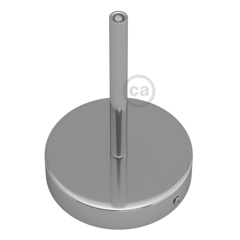 Metalowa chromowana maskownica sufitowa jednootworowa 15cm z zaciskiem kablowym KRM57FCCRTERM5 Creative-Cables