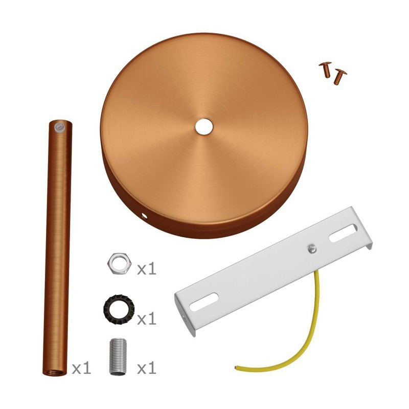 Cylindrical metal ceiling rose kit with 15 cm cable clamp KRM57FCRASTERM5 Creative-Cables
