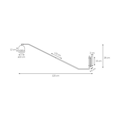 Wall lamp, bracket wall lamp with a switch PURO white KASPA