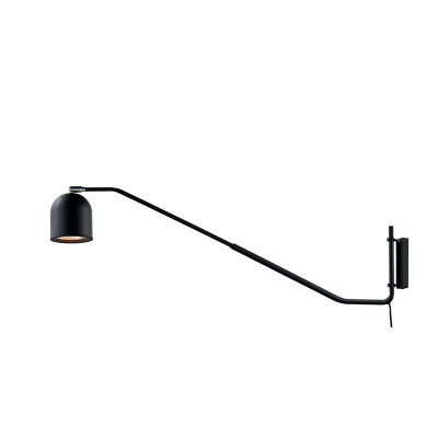 Wall lamp, bracket wall lamp with a switch PURO with cord black KASPA