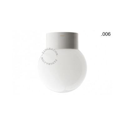 White lamp with a opal ball-shaped lampshade E27 Zangra