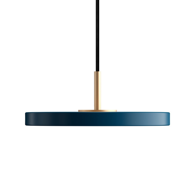 Lampa wisząca Asteria micro niebieski petrol, mosiądz Umage