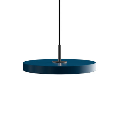 Hanging lamp Asteria mini petrol blue, black Umage