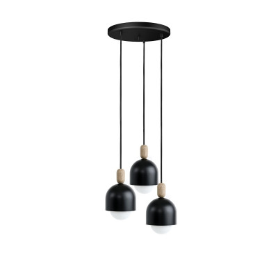 Ceiling lamp Loft Ovoi 3P black KOLOROWE KABLE
