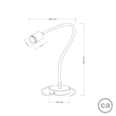 Elastyczna lampa stołowa SPOTLIGHT Flex 60 szczotkowany brąz, czarny Creative-Cables