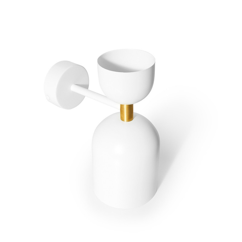 Wall lamp SUPURU white sconce with a brass tube UMMO