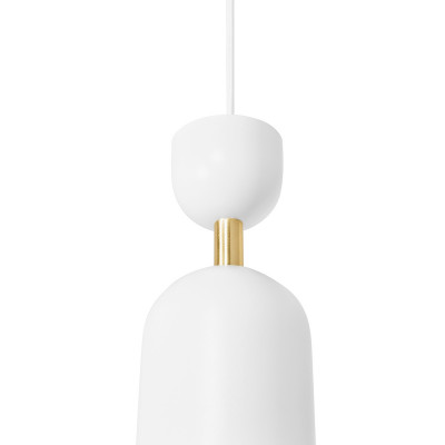 Lampa sufitowa SUPURU biała lampa wisząca z mosiężną rurką UMMO