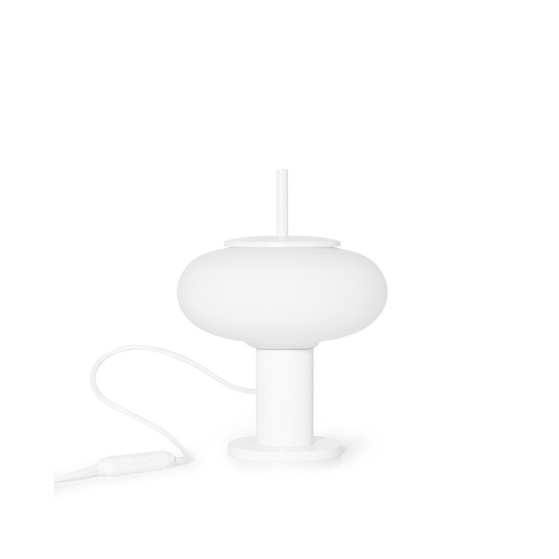 Lampa na stolik TORNI ST biała lampa stojąca ze szklanym kloszem UMMO
