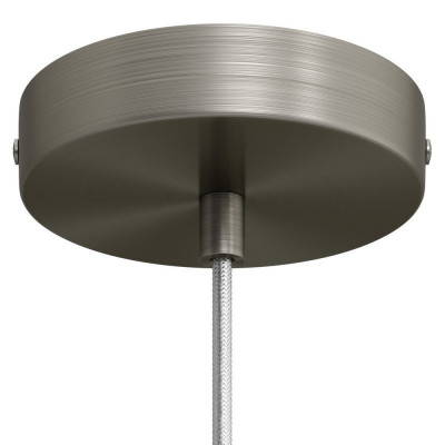 Metal ceiling cup with a decorative cable lock in brushed titanium Creative-Cables