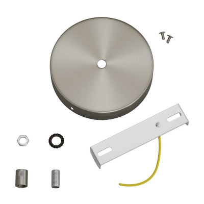 Metal ceiling cup with a decorative cable lock in brushed titanium Creative-Cables