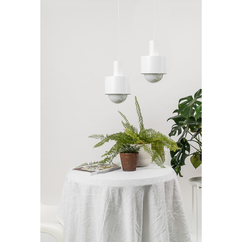 Double ceiling white hanging lamp with adjustable length ENKEL 2 UMMO
